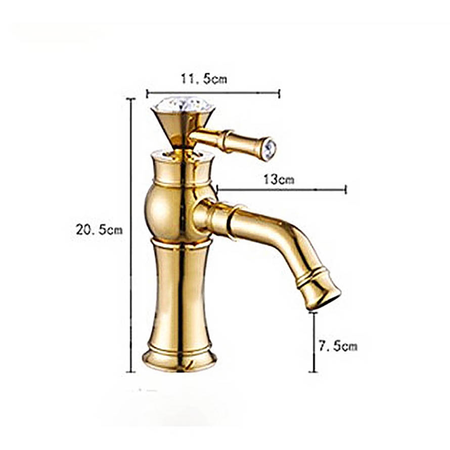 Salta Gold Finish Single Handle Bathroom Sink Faucet